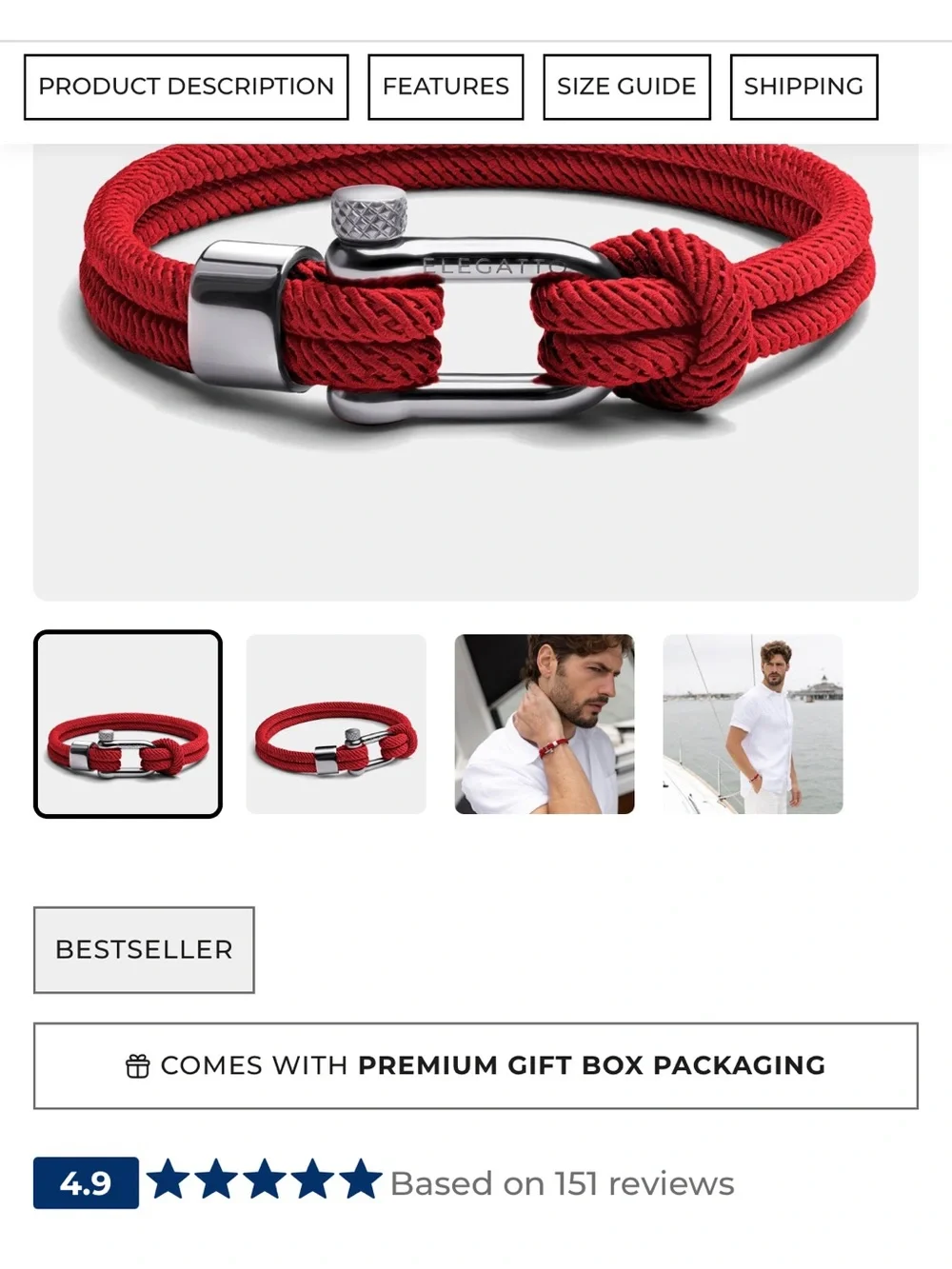Elegant Red Cord Bracelet with Silver Accent (Brand New Never Worn)